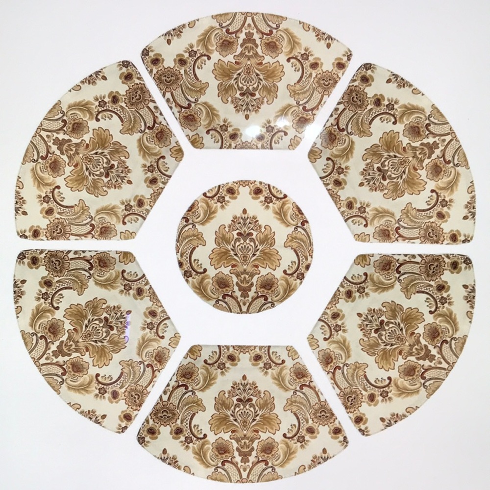 7 Piece Damask Place Mat Set